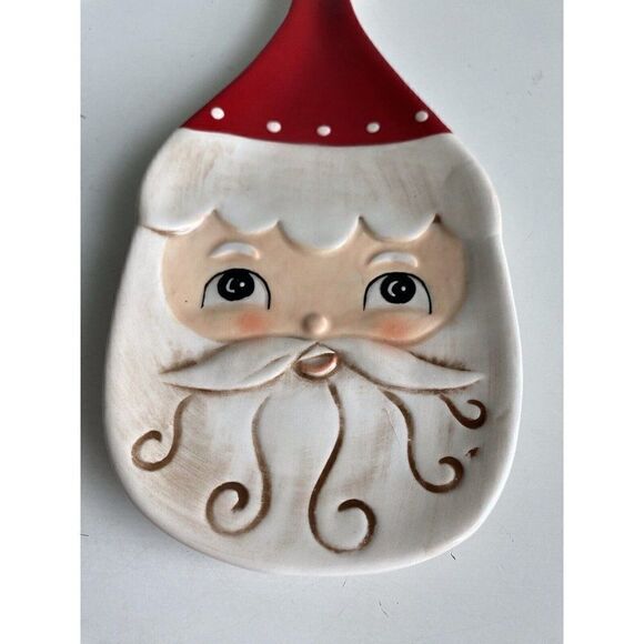 Johanna Parker Transpac Nostalgic Santa Spoon Rest Retro Christmas Holiday Decor - Picture 2 of 6